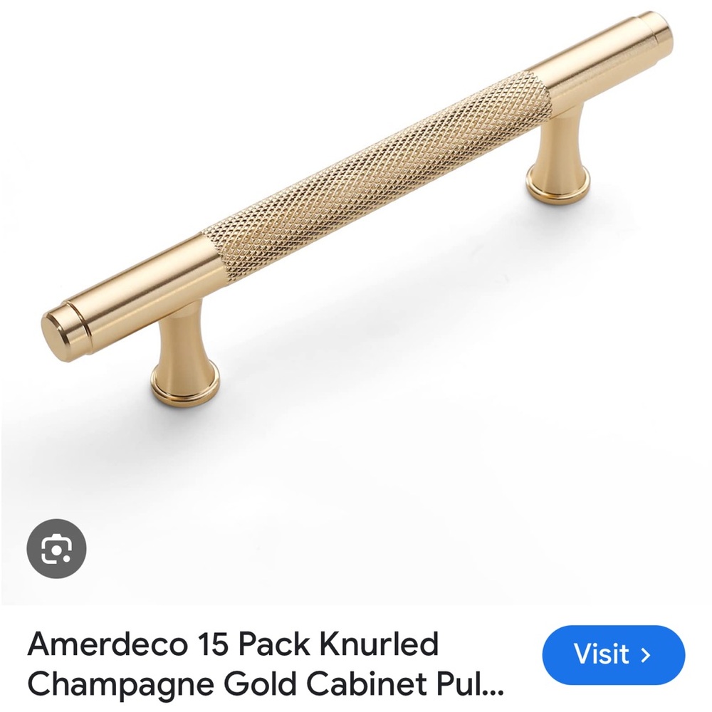 Amerdeco Cabinet pulls, 9”, champagne gold This is a set of 6.